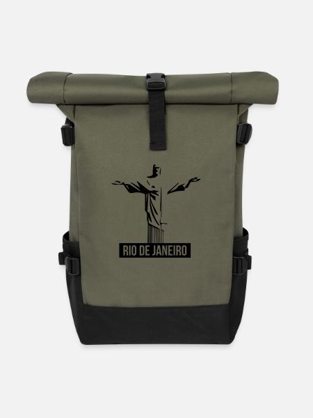 Rio De Janeiro - Rolltop Rucksack - Olive/Schwarz