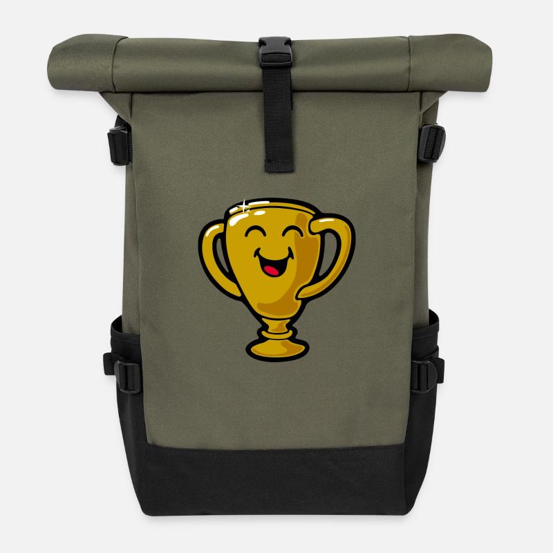 Smiley Trophy - Rolltop Rucksack - Olive/Schwarz