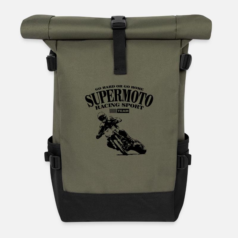 Supermoto - Supermotard - Sac à dos roll top - olive/noir