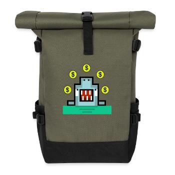 Dollar shark juggler - Roll Top Backpack - olive/black - Front