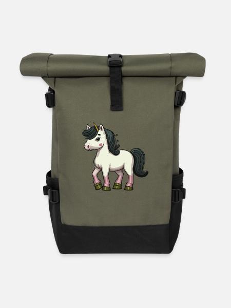 unique unicorn - Rolltop Rucksack - Olive/Schwarz