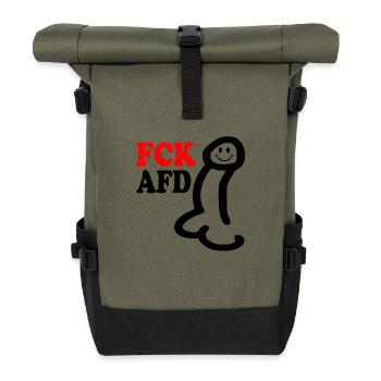 Fck afd penis - Rolltop Rucksack - Olive/Schwarz - Vorne