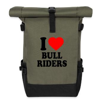 I love bull riders - Roll Top Backpack - olive/black - Front