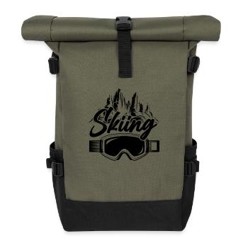Skiing Ski motif for skiers Skiers - Roll Top Backpack - olive/black - Front