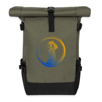 Golfer Silhouette Colorful - Roll Top Backpack - olive/black - Front