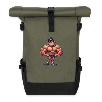 Bodybuilder Cool - Sac à dos roll top - olive/noir - Devant