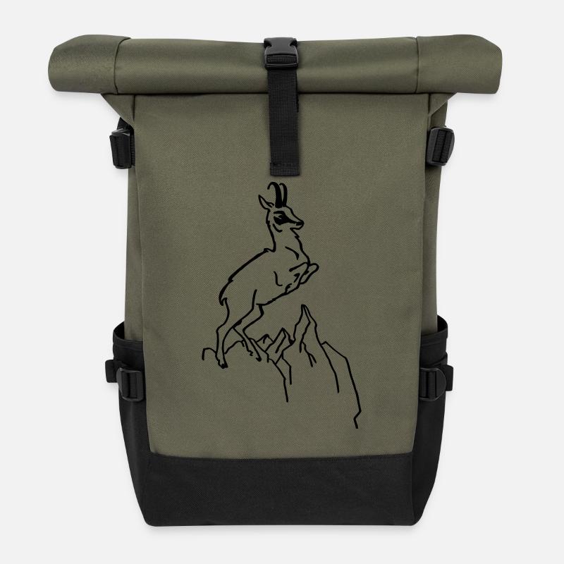 Chamois - Sac à dos roll top - olive/noir