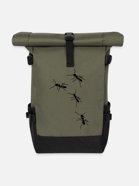 Ameisen - Rolltop Rucksack - Olive/Schwarz