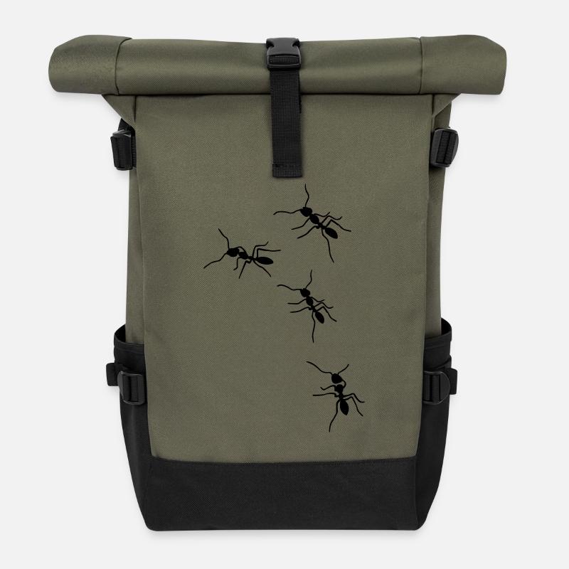 fourmis - Sac à dos roll top - olive/noir