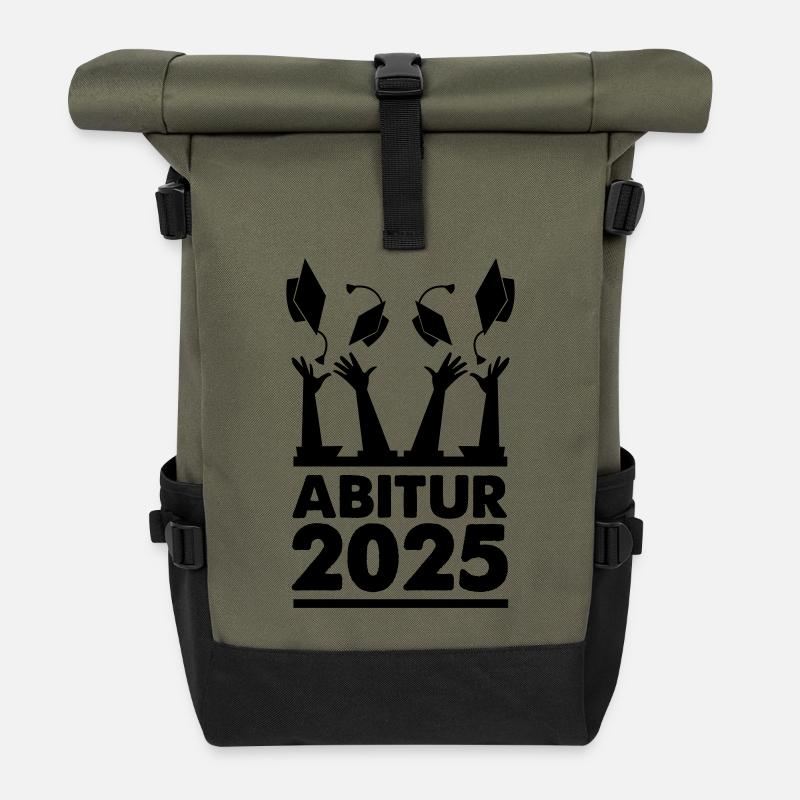 Abitur 2025 - Rolltop Rucksack - Olive/Schwarz