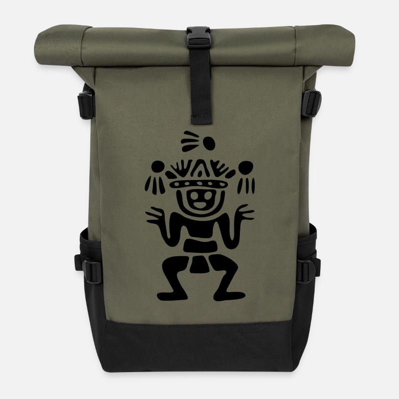 indio 02 - Rolltop Rucksack - Olive/Schwarz