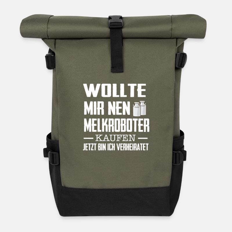 Melkroboter - Rolltop Rucksack - Olive/Schwarz