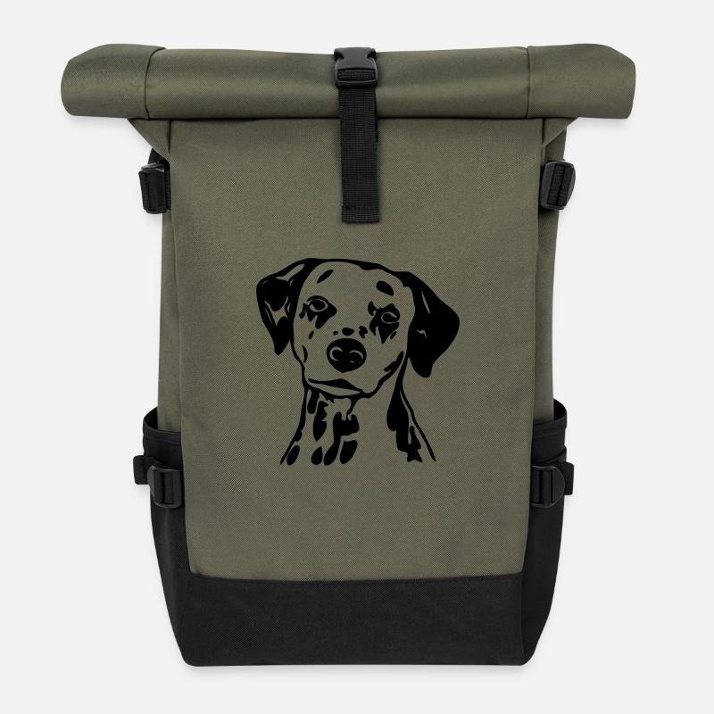 dalmatiner_hund - Roll Top Backpack - olive/black