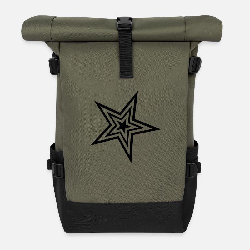 star - Roll Top Backpack - olive/black