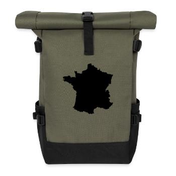 France map - Roll Top Backpack - olive/black - Front
