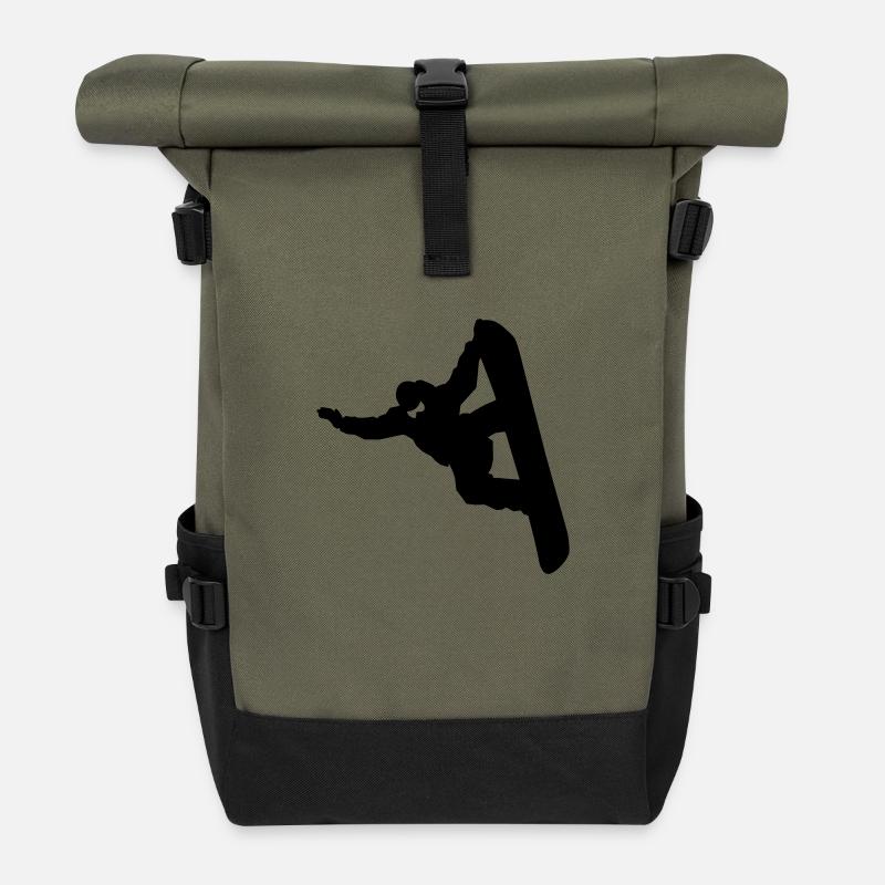 Snowboarding - Roll Top Backpack - olive/black