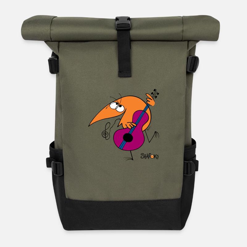 Shadok musician - Roll Top Backpack - olive/black