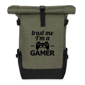 gamer - Rolltop Rucksack - Olive/Schwarz - Vorne