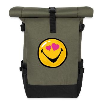 Smiley Love Hit - Rolltop Rucksack - Olive/Schwarz - Vorne
