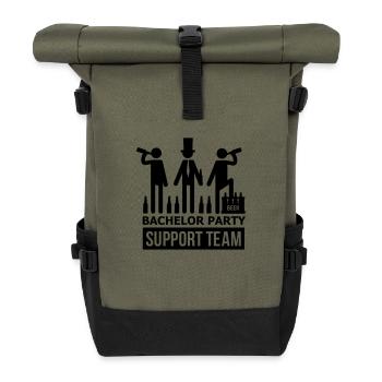 junggesellenabschied - Rolltop Rucksack - Olive/Schwarz - Vorne