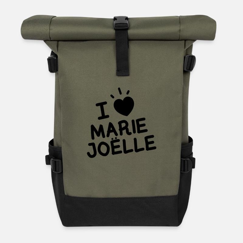 I Love Marie Joelle - Sac à dos roll top - olive/noir