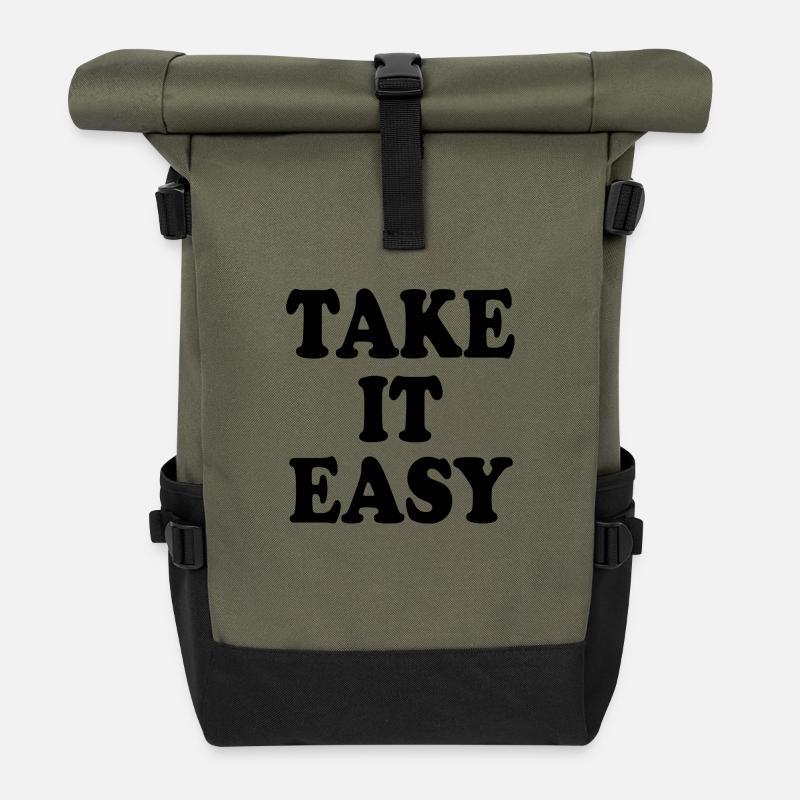 Take it easy - Rolltop Rucksack - Olive/Schwarz