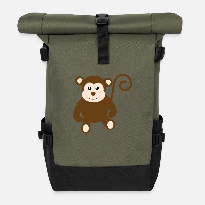 Affe - Rolltop Rucksack - Olive/Schwarz