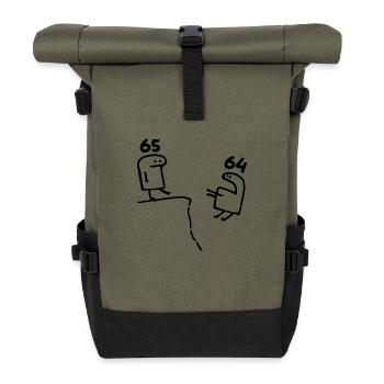 65 Years - 65th Birthday Fun 65 Year Gift - Roll Top Backpack - olive/black - Front