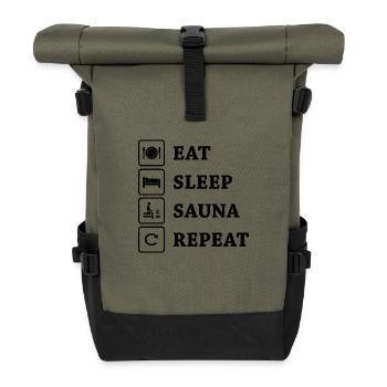 Sauna Spa bien-être - Sac à dos roll top - olive/noir - Devant