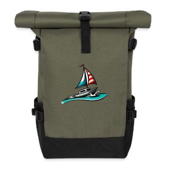 Boat Sailing - Roll Top Backpack - olive/black - Front
