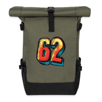 62 Nombre Coloré - Sac à dos roll top - olive/noir - Devant