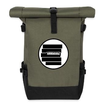 „ILLUSION – Was du siehst, trügt“ - Rolltop Rucksack - Olive/Schwarz - Vorne