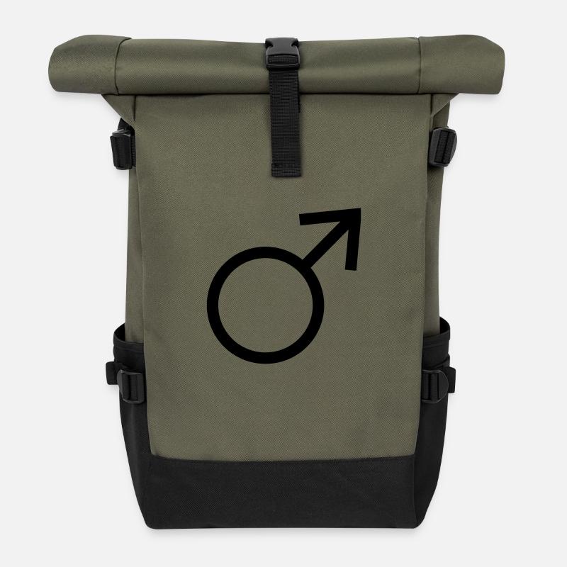 Male - Sac à dos roll top - olive/noir
