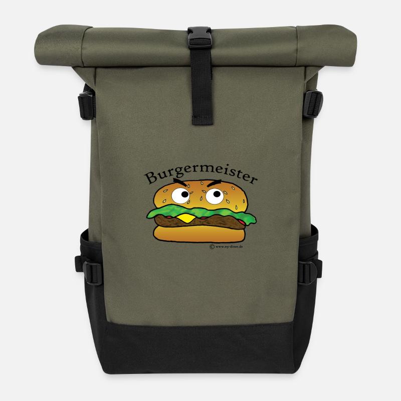Burgermeister - Rolltop Rucksack - Olive/Schwarz
