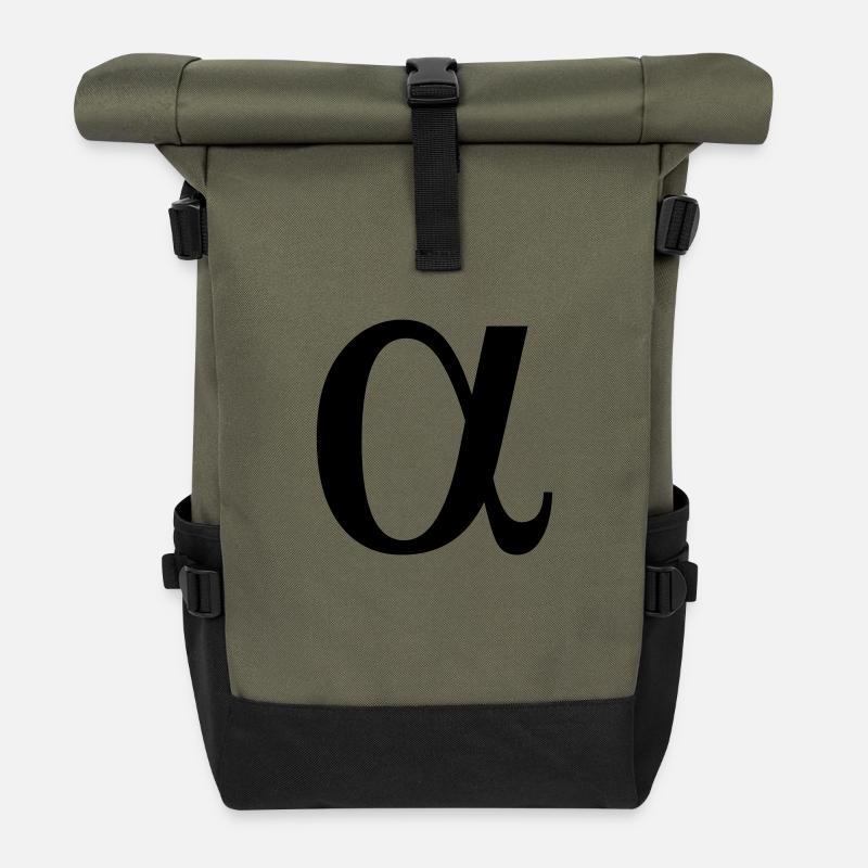 alpha griechische Buchstabe - Rolltop Rucksack - Olive/Schwarz