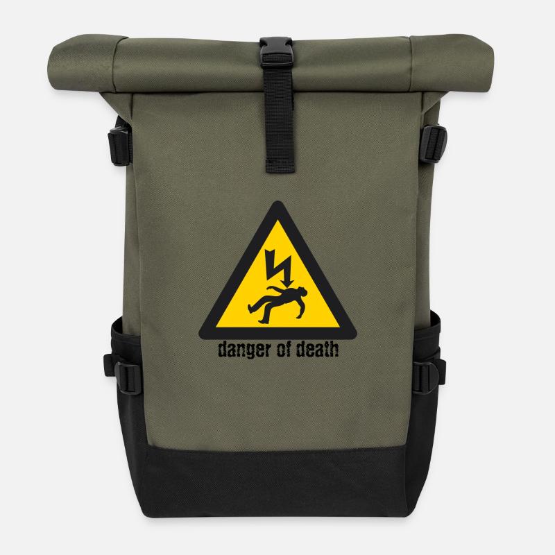 Todesgefahr - Rolltop Rucksack - Olive/Schwarz