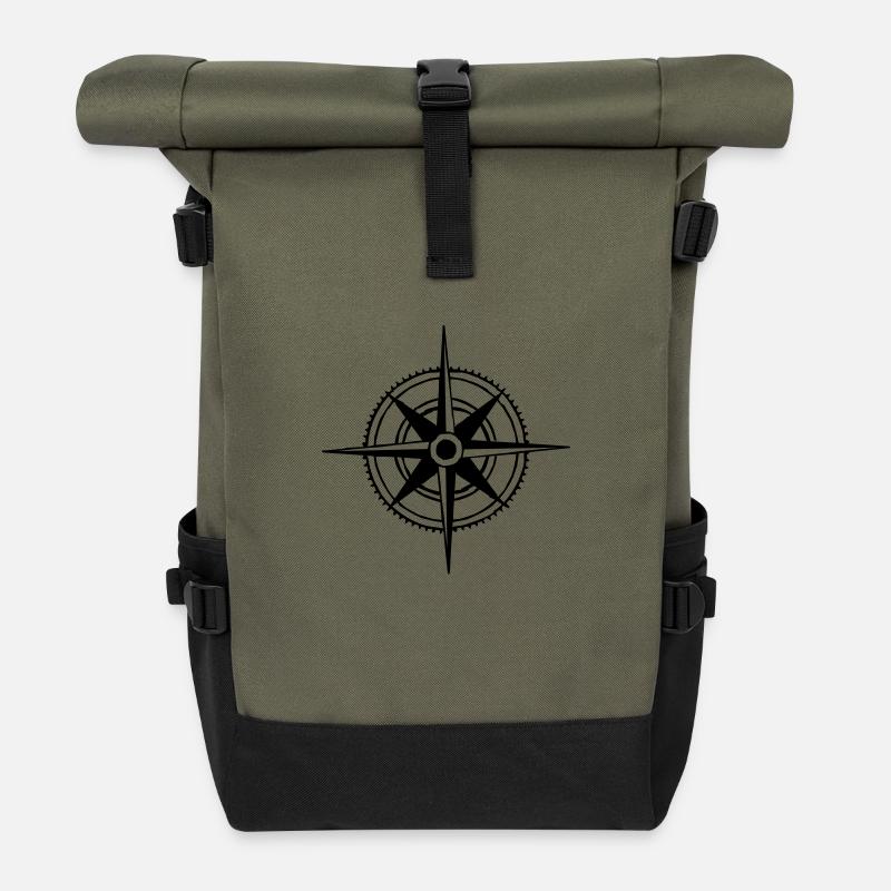 compass - Rolltop Rucksack - Olive/Schwarz