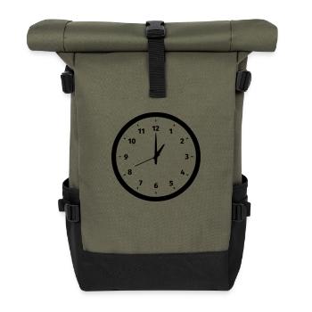 Uhr - Rolltop Rucksack - Olive/Schwarz - Vorne