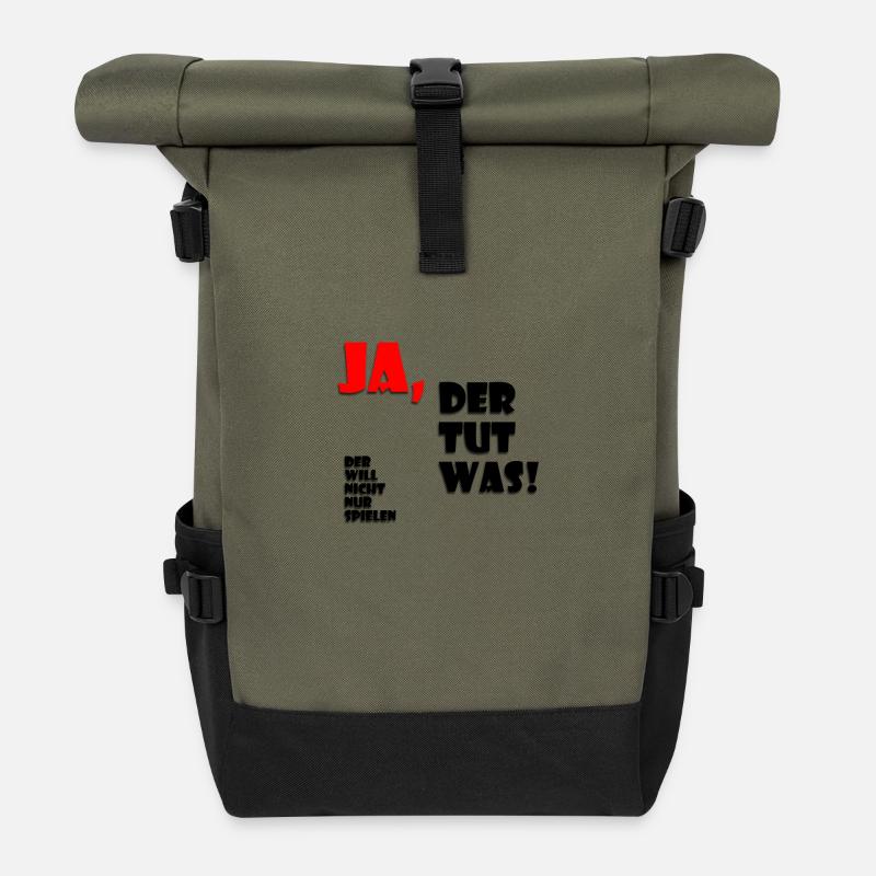 Will nicht nur spielen - Rolltop Rucksack - Olive/Schwarz