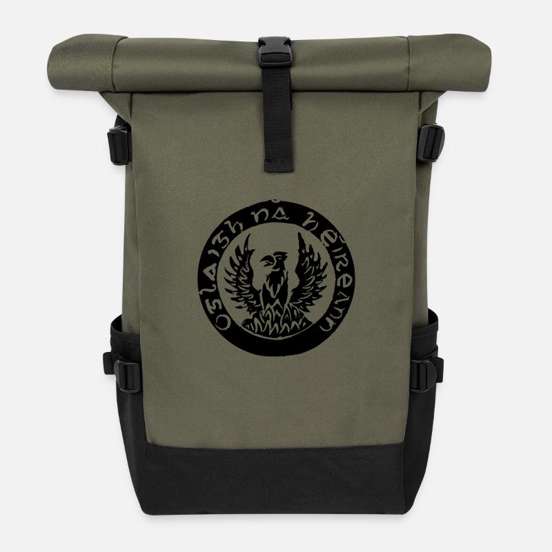 irish republican - Roll Top Backpack - olive/black