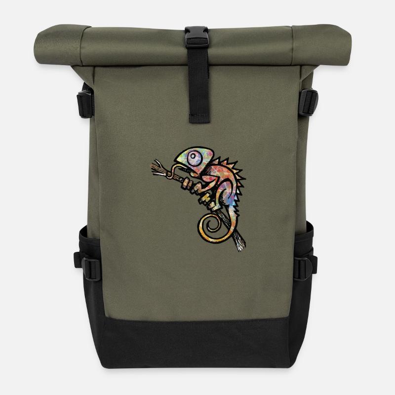 Chameleon - Roll Top Backpack - olive/black