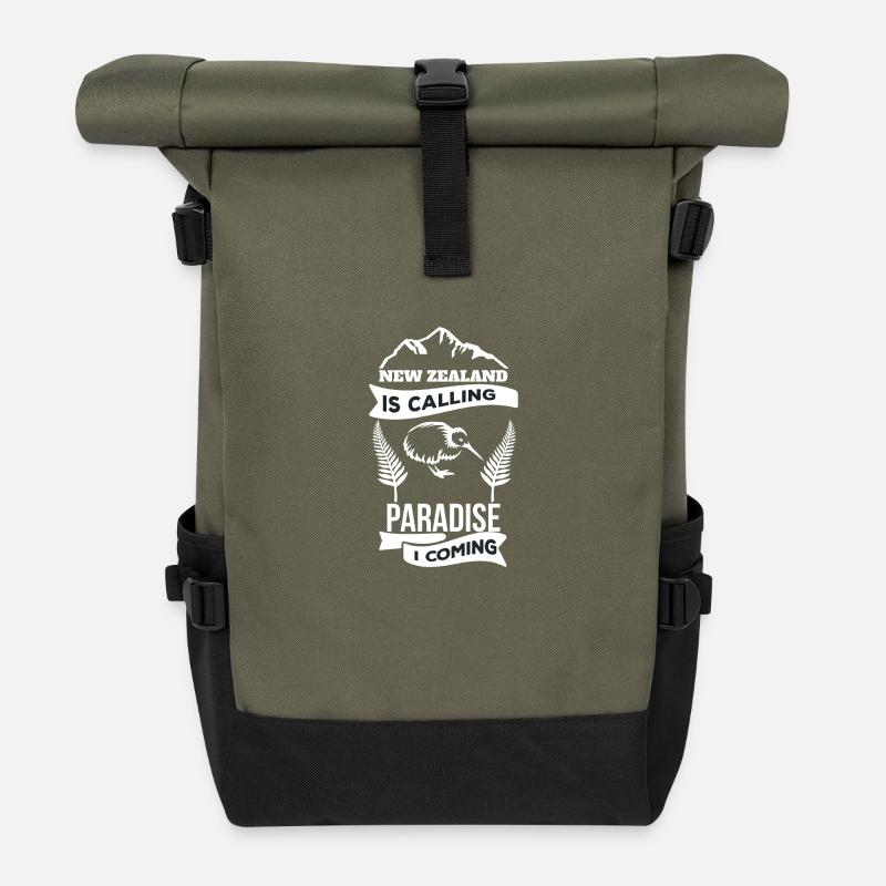 La nouvelle-Zélande - Sac à dos roll top - olive/noir