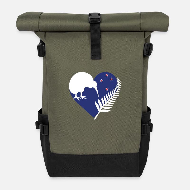 Neuseeland - New Zealand - Roll Top Backpack - olive/black