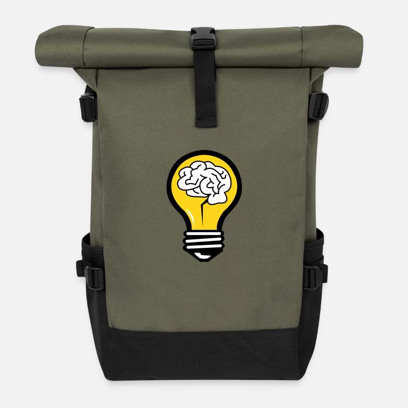 cerveau - Sac à dos roll top - olive/noir
