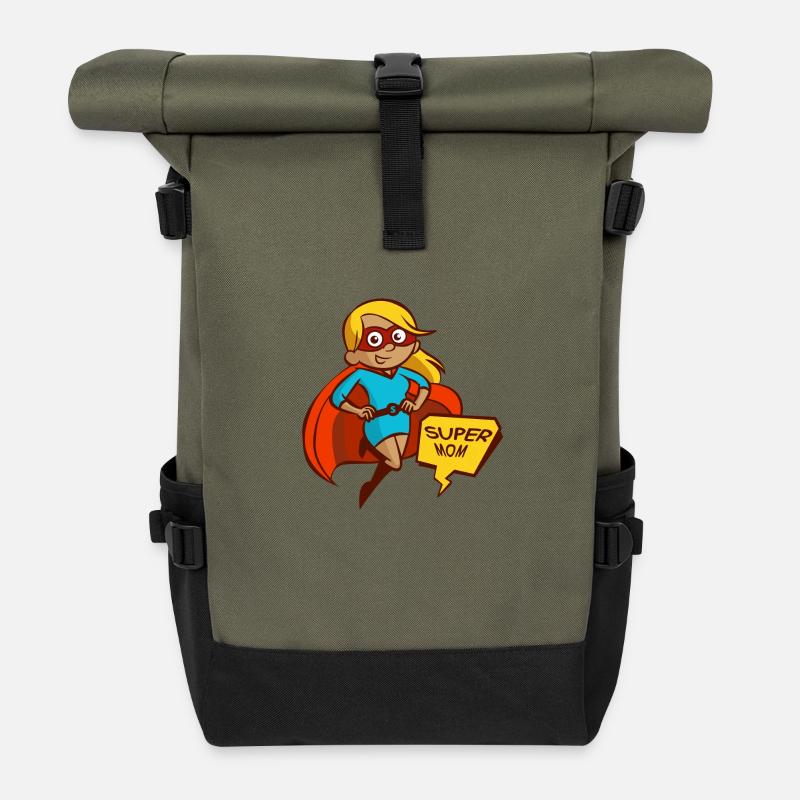 Super Mom - Rolltop Rucksack - Olive/Schwarz