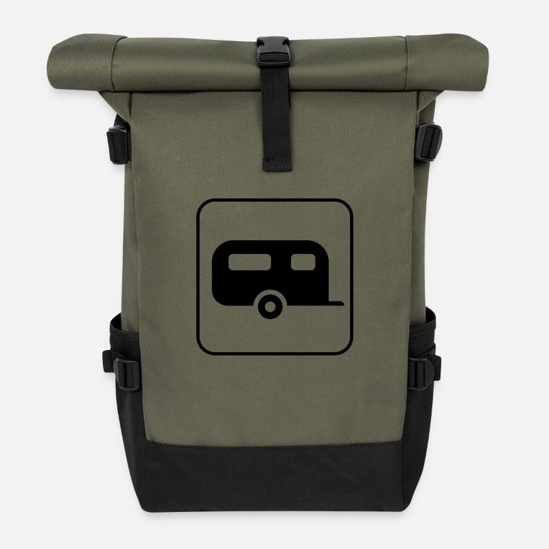 Wohnwagen - Rolltop Rucksack - Olive/Schwarz