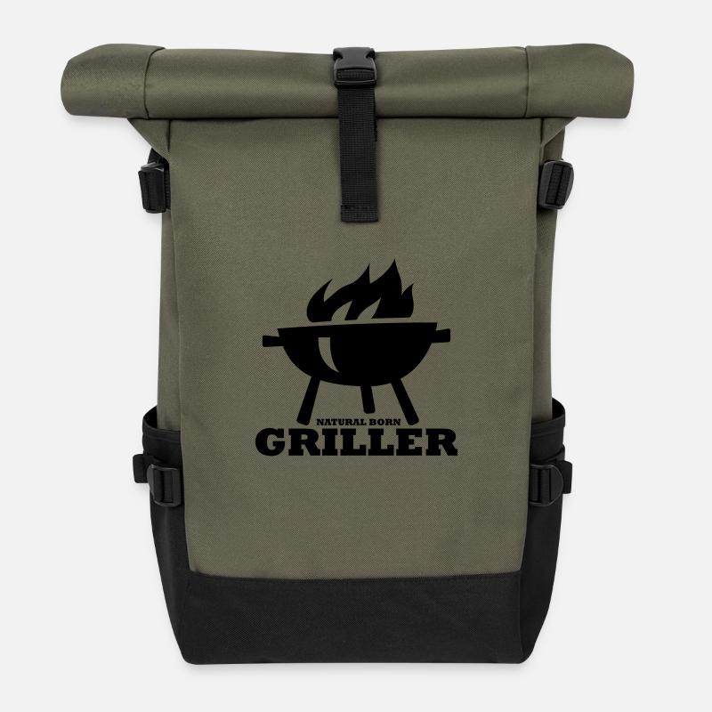 Natural Born Griller - Maître de BBQ, BBQ, Griller - Sac à dos roll top - olive/noir