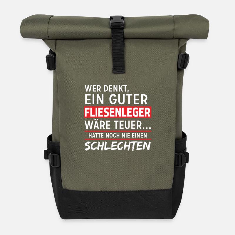 Fliesenleger - Rolltop Rucksack - Olive/Schwarz