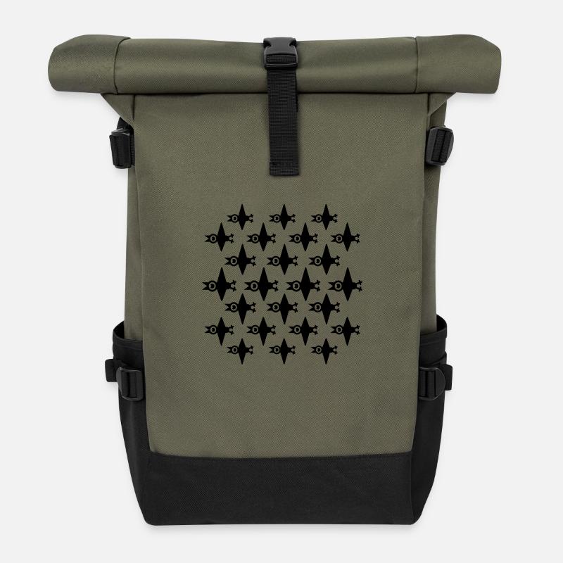 birdsss - Roll Top Backpack - olive/black