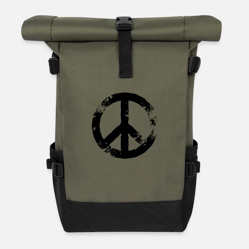 Peace - Rolltop Rucksack - Olive/Schwarz